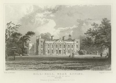 Hill-Hall, poblíž Eppingu, sídlo sira Williama Smytha, Essex od William Henry Bartlett