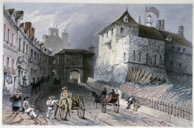 La porte “”Priscott Gate”” v Quebec City, Kanada - v “”Kanadské scenérii ilustrované” Williamem Henrym Bartlettem, ed. George Virtue od William Henry Bartlett