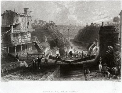 Lockport, Erie Canal od William Henry Bartlett