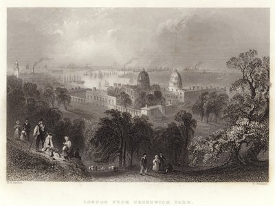 Londýn z Greenwich Parku od William Henry Bartlett