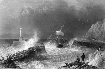 Mary-Port Pier, kolem 1840-50 od William Henry Bartlett