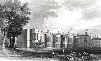 New Hall, poblíž Chelmsford, Essex, vyrytý William Watkins, kolem roku 1832 od William Henry Bartlett