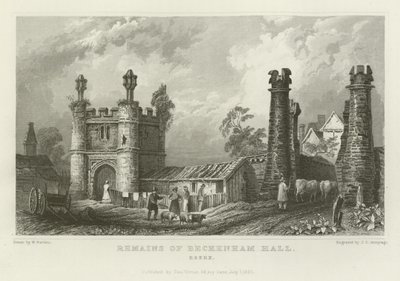 Pozůstatky Beckenham Hall, Essex od William Henry Bartlett