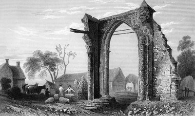Pozůstatky Bycknacre Priory, Essex, vyryté Williamem Tomblesonem, 1832 od William Henry Bartlett