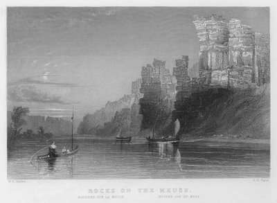 Skály na Meuse (rytina) od William Henry Bartlett