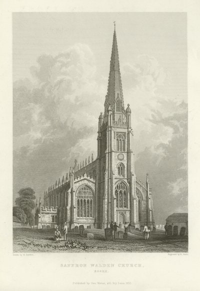 Kostel Saffron Walden, Essex od William Henry Bartlett