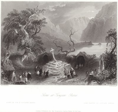 Scéna v Gougane Barra v hrabství Cork od William Henry Bartlett