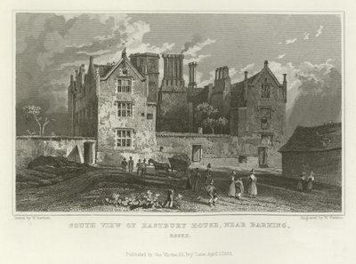 Jižní pohled na Eastbury House, poblíž Barking, Essex od William Henry Bartlett