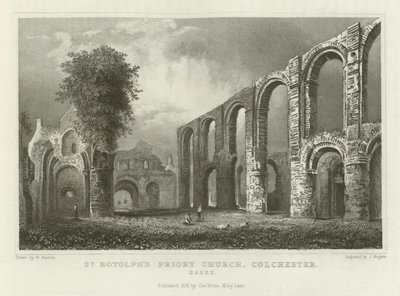 Kostel převorství svatého Botolfa, Colchester, Essex od William Henry Bartlett