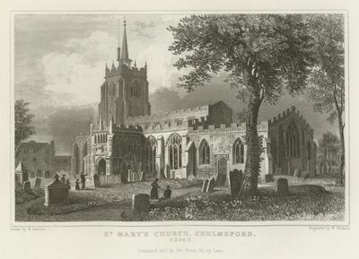 Kostel Panny Marie, Chelmsford, Essex od William Henry Bartlett