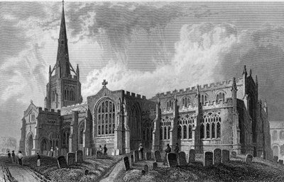 Thaxted Church, Essex, vyrytý Robert Sands, 1831 od William Henry Bartlett