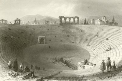 Amfiteátr, Verona od William Henry Bartlett
