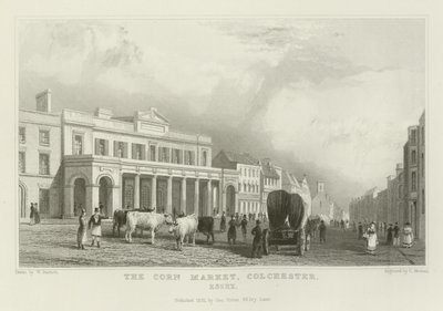 Kukuřičný trh, Colchester, Essex od William Henry Bartlett