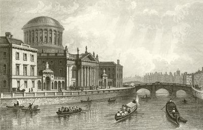 Čtyři soudy, Dublin od William Henry Bartlett