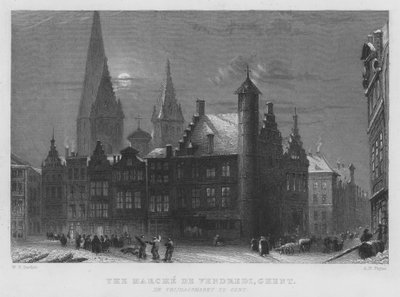 Páteční březen, Gent (rytina) od William Henry Bartlett