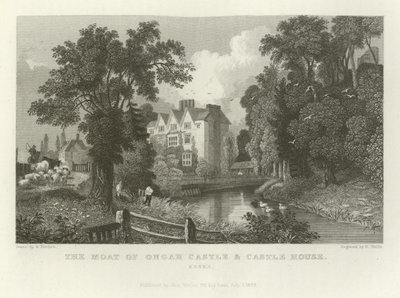 Příkop hradu Ongar a Castle House, Essex od William Henry Bartlett