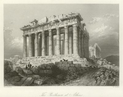 Parthenon v Aténách od William Henry Bartlett