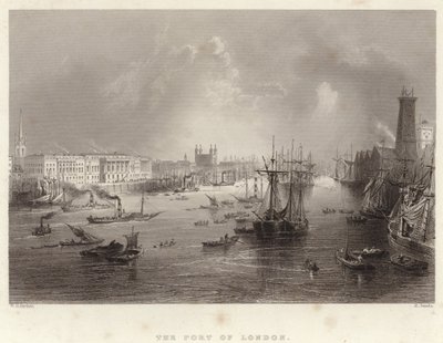 Londýnský přístav od William Henry Bartlett