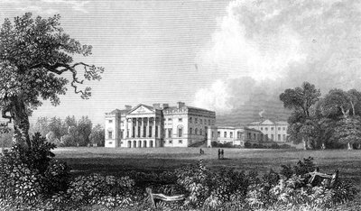 Thorndon Hall, Essex, vyrytý Henry Adland, 1831 od William Henry Bartlett