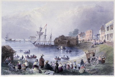 První trh v Torontu – v „kanadské scenérii ilustrované“ Bartlettem W. H. od William Henry Bartlett