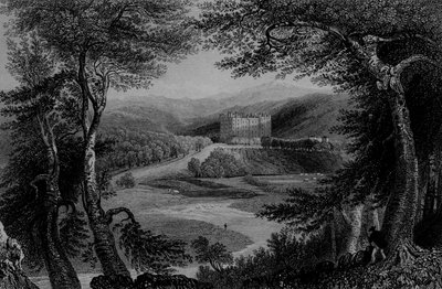 Pohled na hrad Drumlanrig, Dumfriesshire od William Henry Bartlett