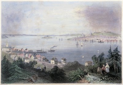 Pohled na Halifax - v “”Kanadské scenérii ilustrované”” William Henry Bartlett, ed. George Virtue od William Henry Bartlett