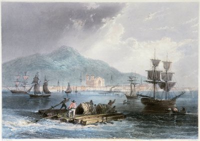 Pohled na Montreal a čluny – v „kanadském scénáři ilustrovaném““ od Williama Henriho Barletta, ed. George Virtue od William Henry Bartlett