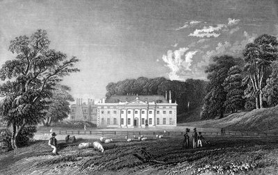 Weald Hall, Essex, vyrytý John Rogers, 1833 od William Henry Bartlett