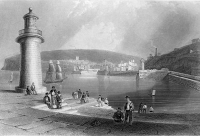 Whitehaven Harbour, kolem 1840-50 od William Henry Bartlett