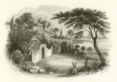 Washingtonova rezidence a hrobka, Mount Vernon, na řece Potomac od William Henry Brooke