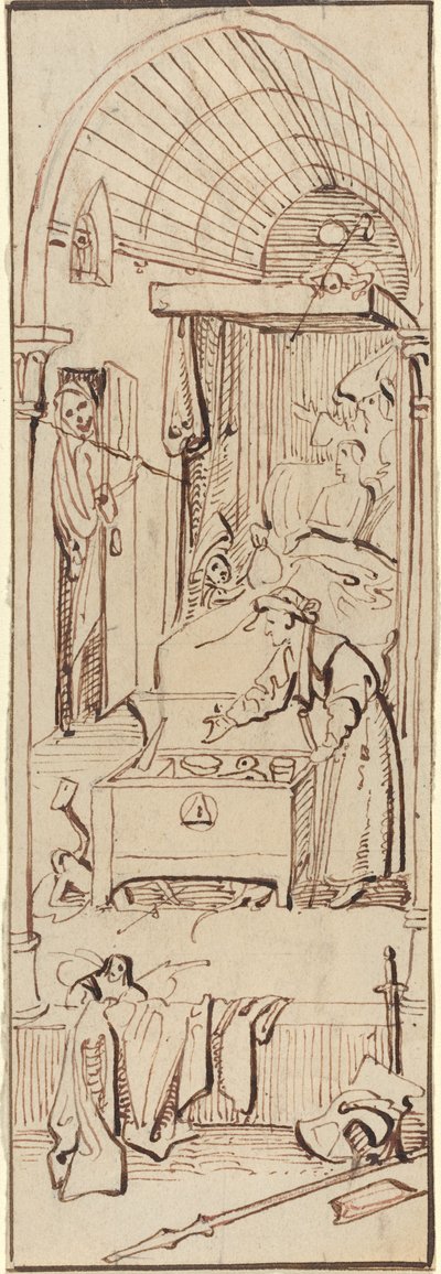 Smrt lakomce od William Henry Brooke after Hieronymus Bosch