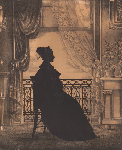 Portrét ženy před oknem, před rokem 1860. od William Henry Brown