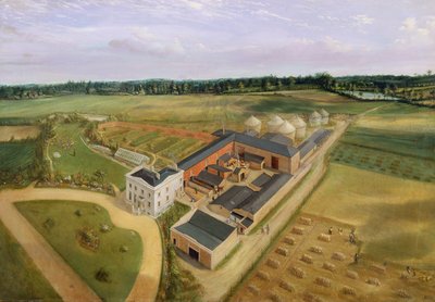 Tiptree Hall and Farm, Essex, kolem 1850-60 od William Henry Browne
