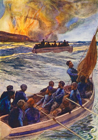 Ilustrace k filmu Ledový svět aneb velrybářská plavba delfína (barevná litografie) od William Henry Charles Groome