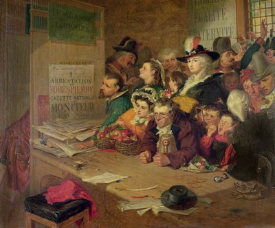 Čekání na zprávy o zatčení Robespierra (1758-94) v roce 1794, 1866 od William Henry Fisk