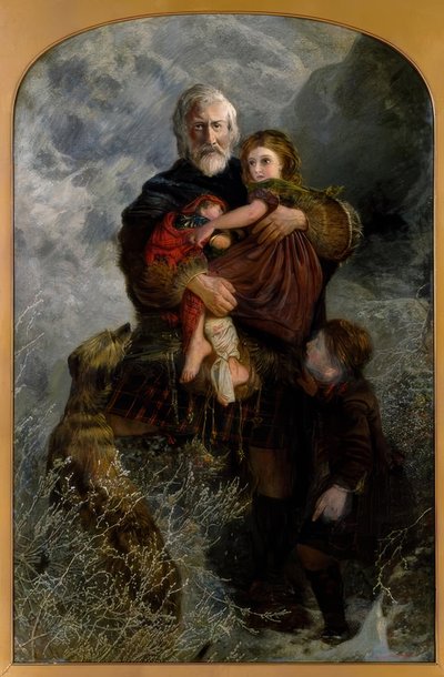 Masakr v Glencoe, uprchlíci / obraz v. W.H. Fisk od William Henry Fisk