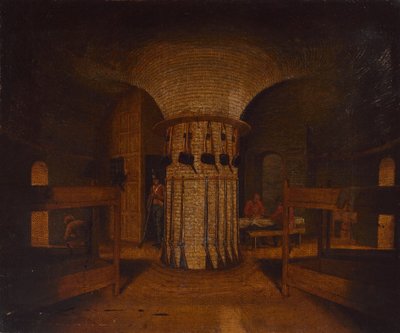 Interiér kasárenské místnosti, možná ve věži Martello, kolem roku 1812 (olej na plátně) od William Henry Ford