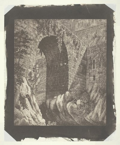 Kopie velkého italského tisku, zmenšená ve fotoaparátu od William Henry Fox Talbot