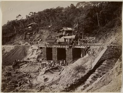 Bez názvu (Železniční stavba) (černobílá fotografie) od William Henry Fox Talbot