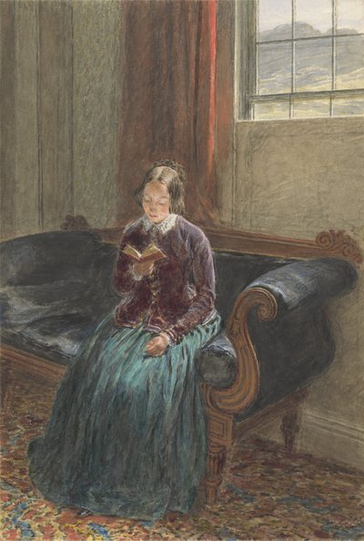 Lady Reading, zvaná paní William Hunt, kolem roku 1835 (kvaš a wc přes grafit na papíře) od William Henry Hunt