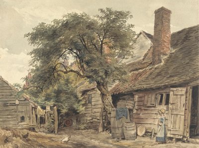 Dvorek chaty od William Henry Hunt
