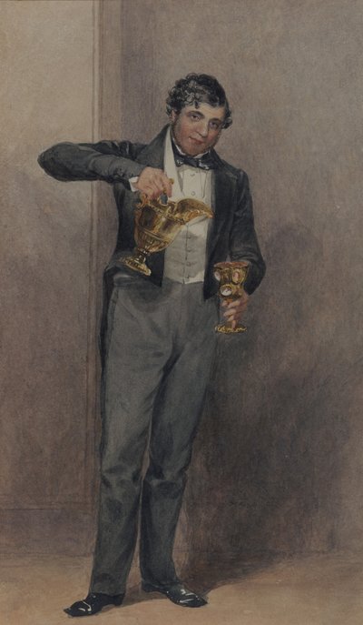 Butler, kolem roku 1827 (akvarel na papíře) od William Henry Hunt
