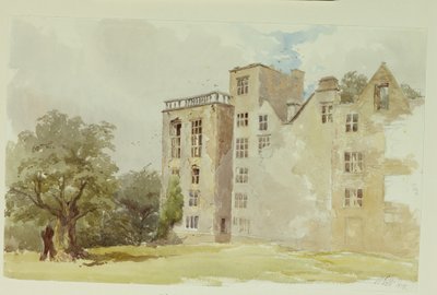 Hardwick Old Hall (akvarel na papíře) od William Henry Hunt