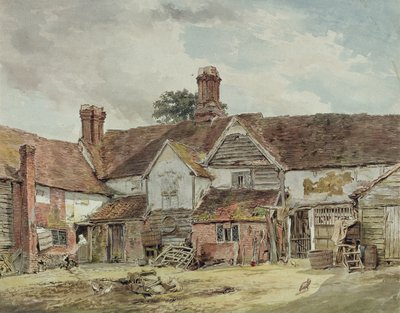 Staré zemědělské budovy, cca 1815 (wc přes grafit na papíře) od William Henry Hunt