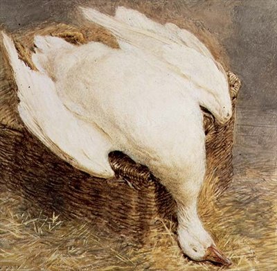 Zátiší mrtvé husy s košíkem od William Henry Hunt
