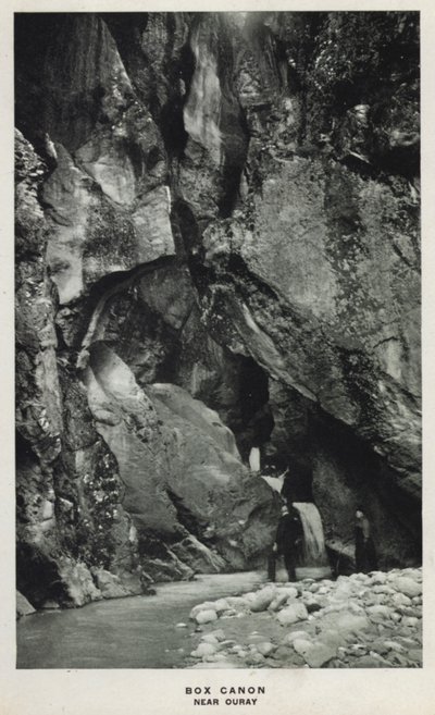 Canyons of Colorado: Box Canon, Near Ouray (černobílá fotografie) od William Henry Jackson