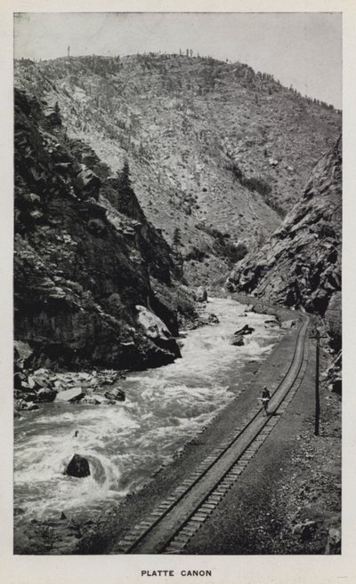 Canyons of Colorado: Platte Canon (černobílá fotografie) od William Henry Jackson