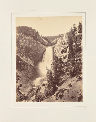 Dolní vodopády na řece Yellowstone, detailní pohled od William Henry Jackson