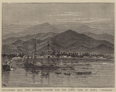 Discovery Bay, Nová Guinea, poprvé navštívil HMS Basilisk od William Henry James Boot