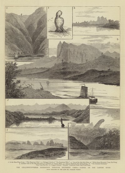 Expedice Colquhoun-Wahab přes jižní Čínu, scény na řece Canton od William Henry James Boot